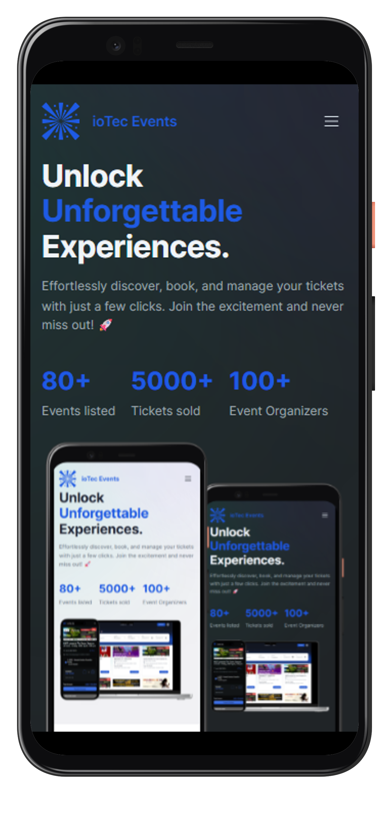ioTec Events app – dark theme